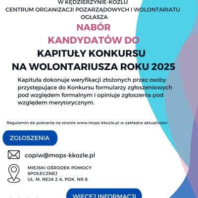 NABÓR KANDYDATÓW DO KAPITUŁY KONKURSU NA WOLONTARIUSZA ROKU 2025